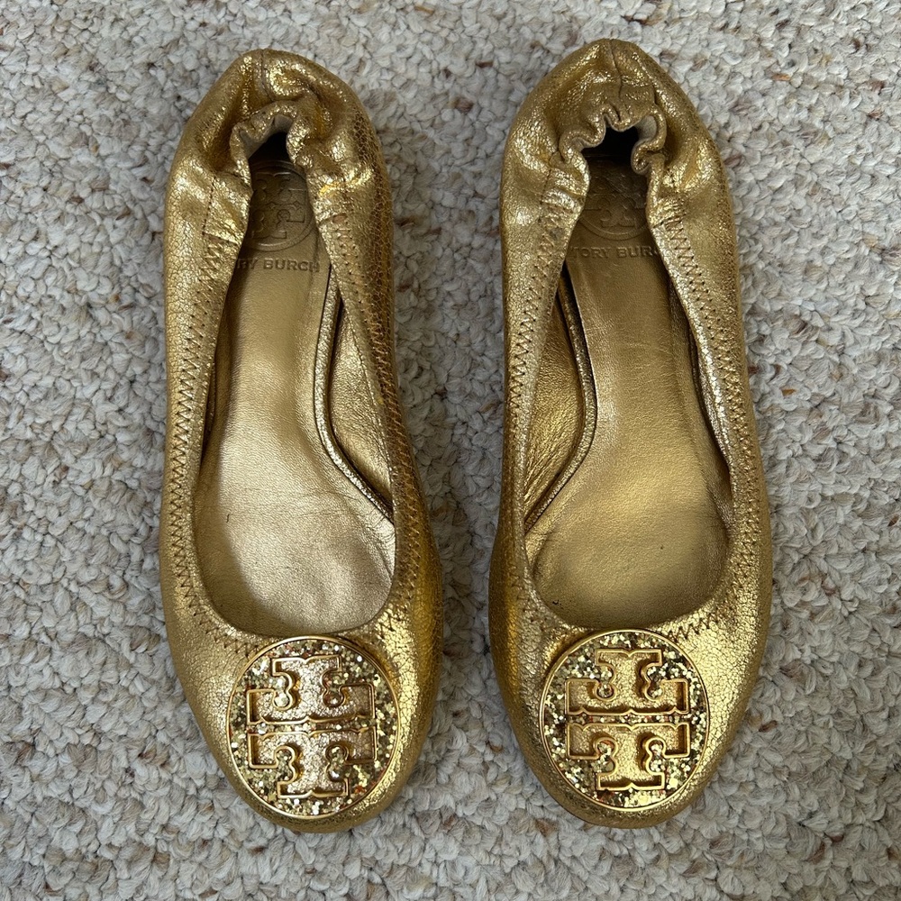 Tory Burch Reva Glitter Ballet Flats